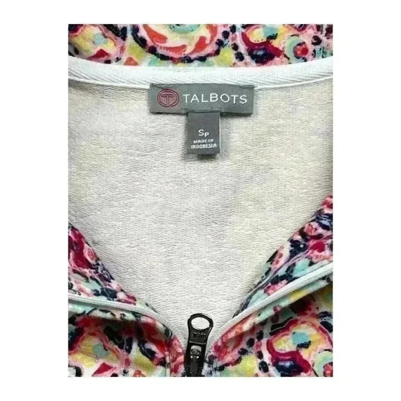 T by Talbots Paisley Quarter-Zip Pullover – Size SP - Picture 4 of 5